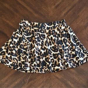 NWT Ambiance Apparel Leopard Skater Skirt